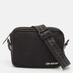Off-White Black Canvas Industrial Camera Crossbody Bag