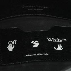 Pre Owned Off-White Diag Large Black/White Leather Pouch Clutch