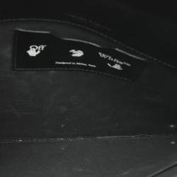 Pre Owned Off-White Diag Large Black/White Leather Pouch Clutch