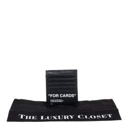 Pre Owned Off White Black Leather For Cards Holder