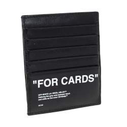 Pre Owned Off White Black Leather For Cards Holder