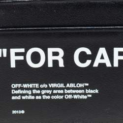 Pre Owned Off White Black Leather For Cards Holder