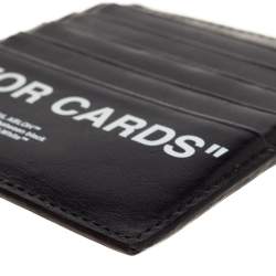 Pre Owned Off White Black Leather For Cards Holder