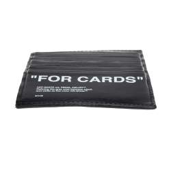 Pre Owned Off White Black Leather For Cards Holder