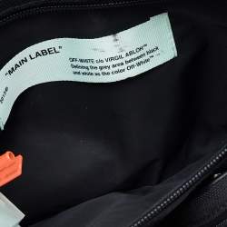 Off-White Black/Yellow Logo Print Canvas Cordura Belt Bag