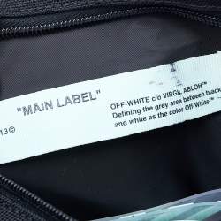 Off-White Black/Yellow Logo Print Canvas Cordura Belt Bag