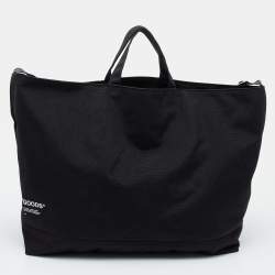 Pre Owned Off-White Black Canvas "Goods" Quote Tote