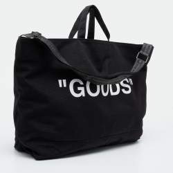 Pre Owned Off-White Black Canvas "Goods" Quote Tote