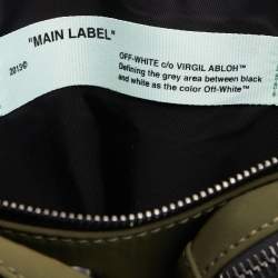 Pre Owned Off-White Military Green Logo Print Nylon Cordura Hip Belt Bag