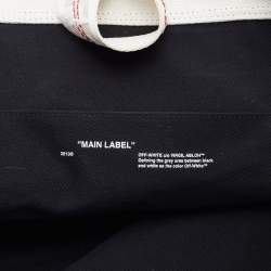 Off-White Off White/Black  Stripe Canvas Diag Tote