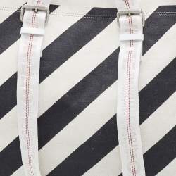 Off-White Off White/Black  Stripe Canvas Diag Tote