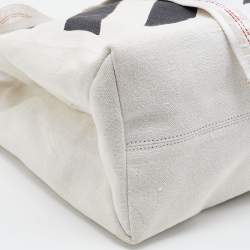 Off-White Off White/Black  Stripe Canvas Diag Tote