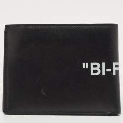 Off White Black Leather Bifold Wallet 