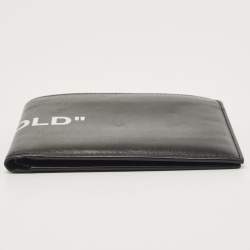 Off White Black Leather Bifold Wallet 
