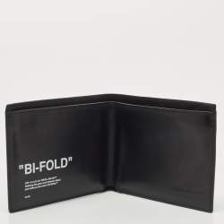 Off White Black Leather Bifold Wallet 