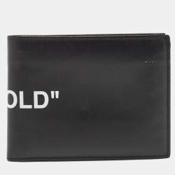 Off White Black Leather Bifold Wallet 