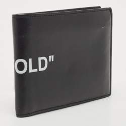 Off White Black Leather Bifold Wallet 