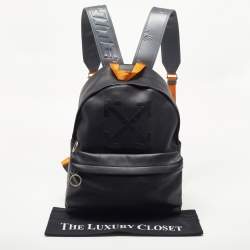 Off-White Black/Grey Leather Backpack