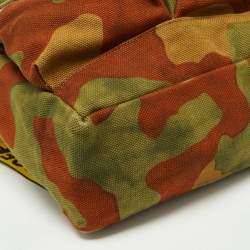 Pre Owned Off-White Green Camouflage Canvas Backpack 