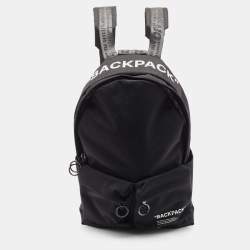 Off-White Black Canvas Quote Backpack