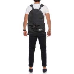 Off-White Black Canvas Quote Backpack