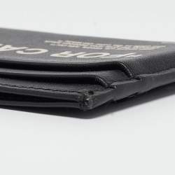 Pre Owned Off-White Black/White Leather Slogan Card Holder