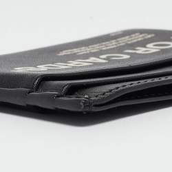 Pre Owned Off-White Black/White Leather Slogan Card Holder