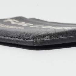Pre Owned Off-White Black/White Leather Slogan Card Holder
