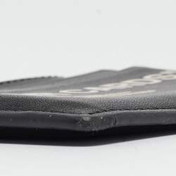 Pre Owned Off-White Black/White Leather Slogan Card Holder