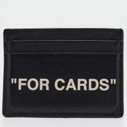 Pre Owned Off-White Black/White Leather Slogan Card Holder