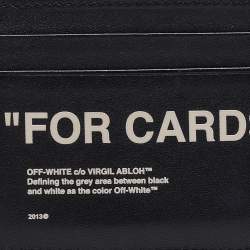 Pre Owned Off-White Black/White Leather Slogan Card Holder
