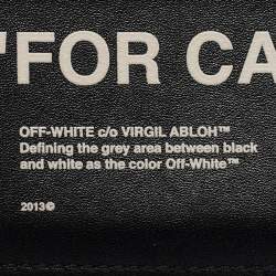 Pre Owned Off-White Black/White Leather Slogan Card Holder