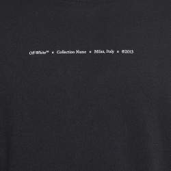 Pre Owned Off-White Black Arrow Stroke Print Cotton T-Shirt M