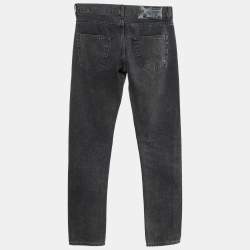 Off-White Black Washed Printed Denim Jeans S Waist 31"