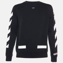 Off-White Black Arrow Print Cotton Crew Neck Sweatshirt XS