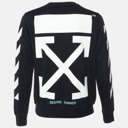 Off-White Black Arrow Print Cotton Crew Neck Sweatshirt XS