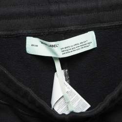 Pre Owned Off-White Black Printed Cotton Knit Shorts L