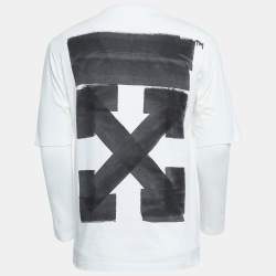 Pre Owned Off-White White Printed Full Sleeve T-Shirt XS