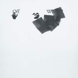 Pre Owned Off-White White Printed Full Sleeve T-Shirt XS