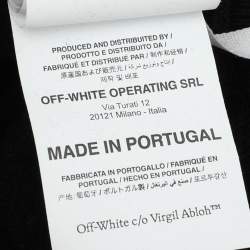 Off-White Black Cotton Knit Printed Brush Arrow Hoodie S