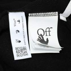 Off-White Black Cotton Knit Printed Brush Arrow Hoodie S