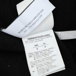 Off-White Black Cotton Knit Printed Brush Arrow Hoodie S