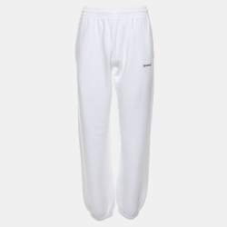 Off-White White Logo Printed Cotton Joggers S