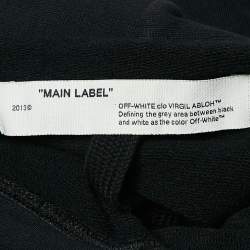 Pre Owned Off-White Black Printed Cotton Double Layer Oversize Hoodie XL