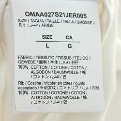 Pre Owned Off-White White Logo Print Jersey Crew Neck  T-Shirt L