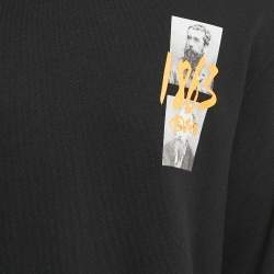 Pre Owned Off-White Black Impressionism Print Cotton Knit Sweatshirt XL