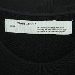 Pre Owned Off-White Black Impressionism Print Cotton Knit Sweatshirt XL