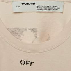 Off-White Beige Floral Arrow Print Jersey T-Shirt M