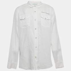 Off-White White Arrow Extension Print Hemp Long Sleeve Shirt M