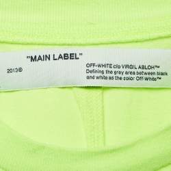 Pre Owned Off-White Neon Yellow Spray Paint Print Cotton Oversized T-Shirt XS